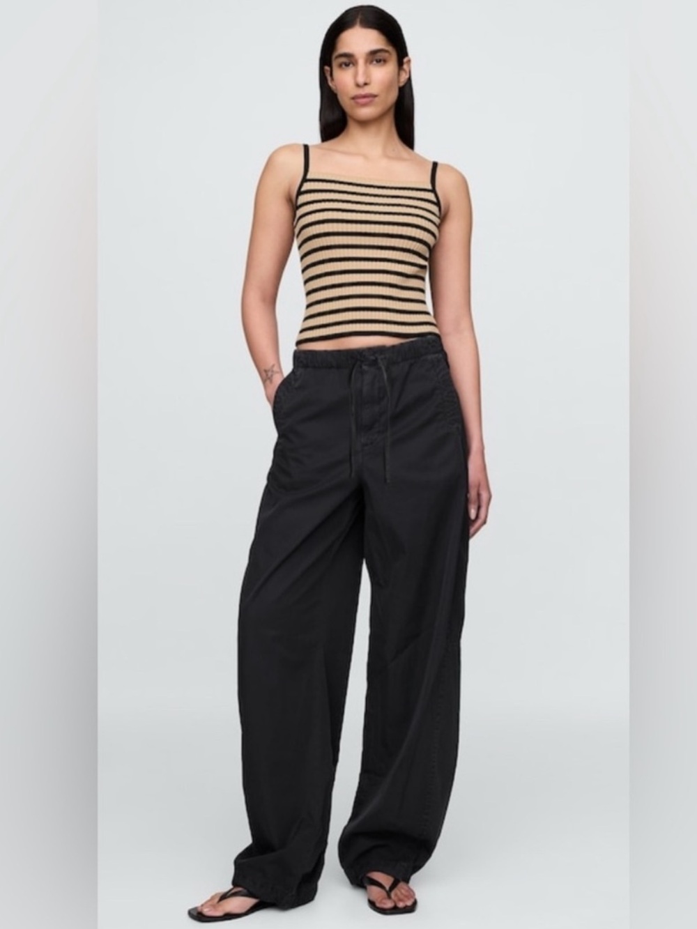 GAP Mid Rise Barrel Parachute Pants
